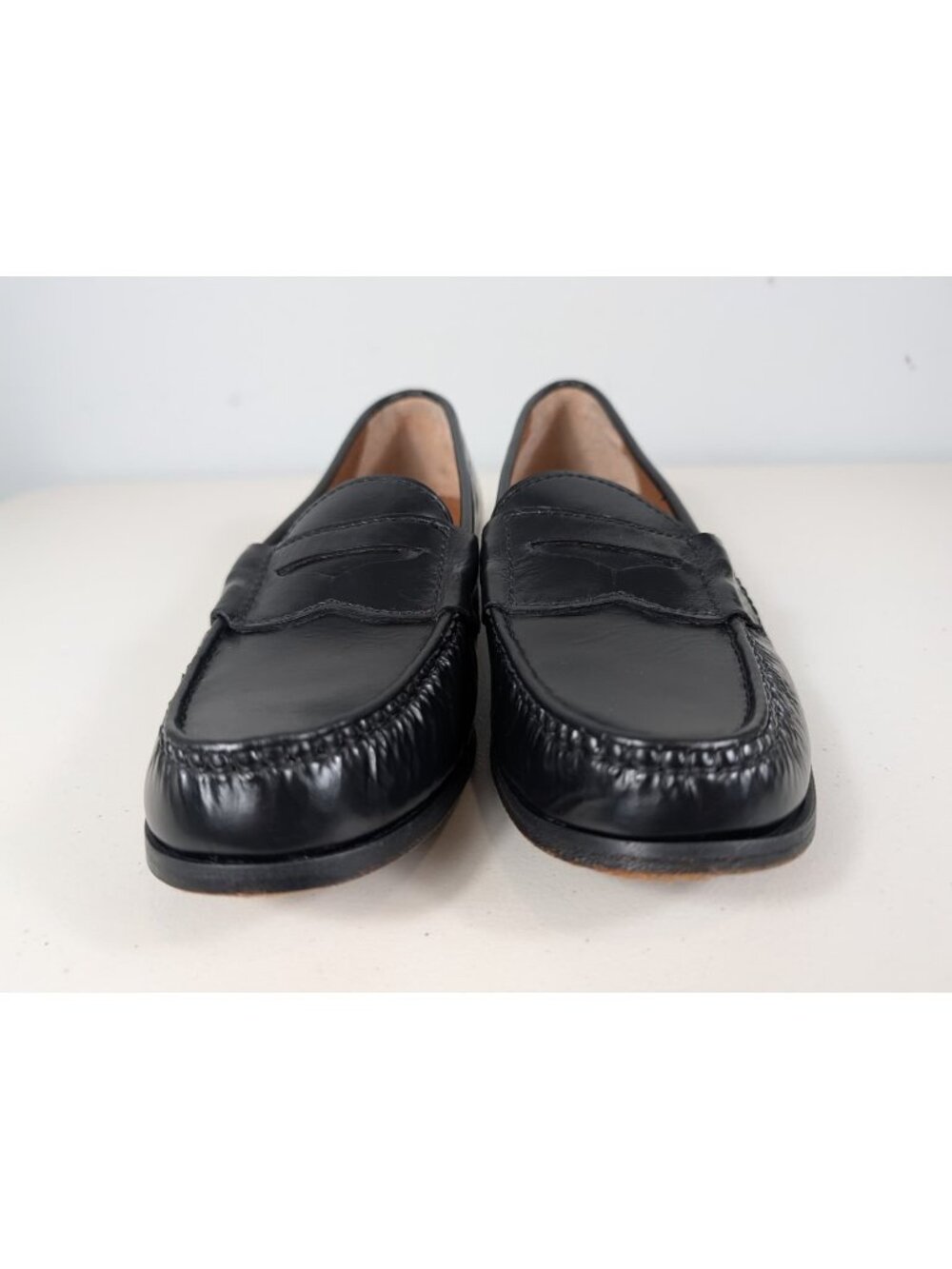 Land's End penny loafers in black leather men's size 11
